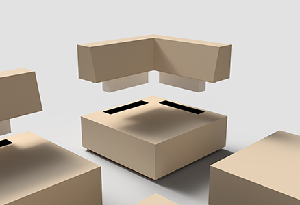 Bruns Yachtausstattung Modularmöbel 3D-Modell Eckmodul